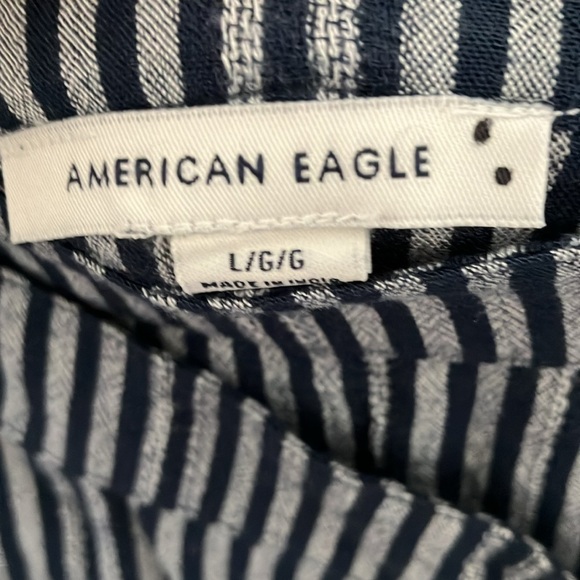 American Eagle Outfitters: Navy Blue/Gray wrap skirt- size Large - Picture 2 of 13